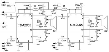 Усилитель низких частот на микросхеме TDA2005