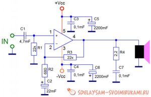 Усилитель звука на микросхеме TDA2030A Усилитель звука на микросхеме TDA2030A